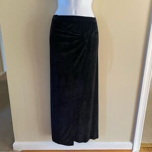 Vintage TOKAI Body Black Velvet Size M Medium Skirt Tie Waist Made In USA Maxi